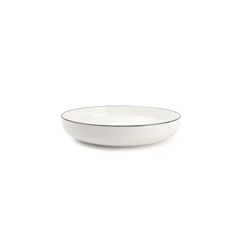 850015 studio base s&p wit servies zwart randje new china bone salt and pepper bord Ø21,5