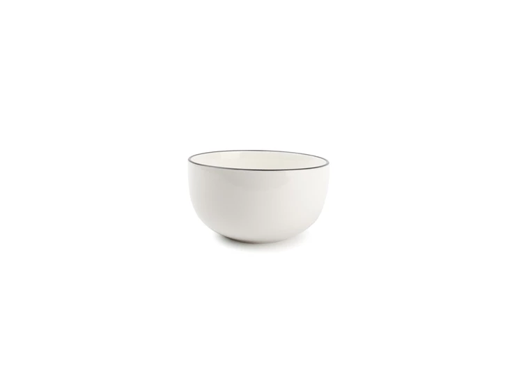 850010 studio base s&p wit servies zwart randje new china bone salt and pepper kom Ø14