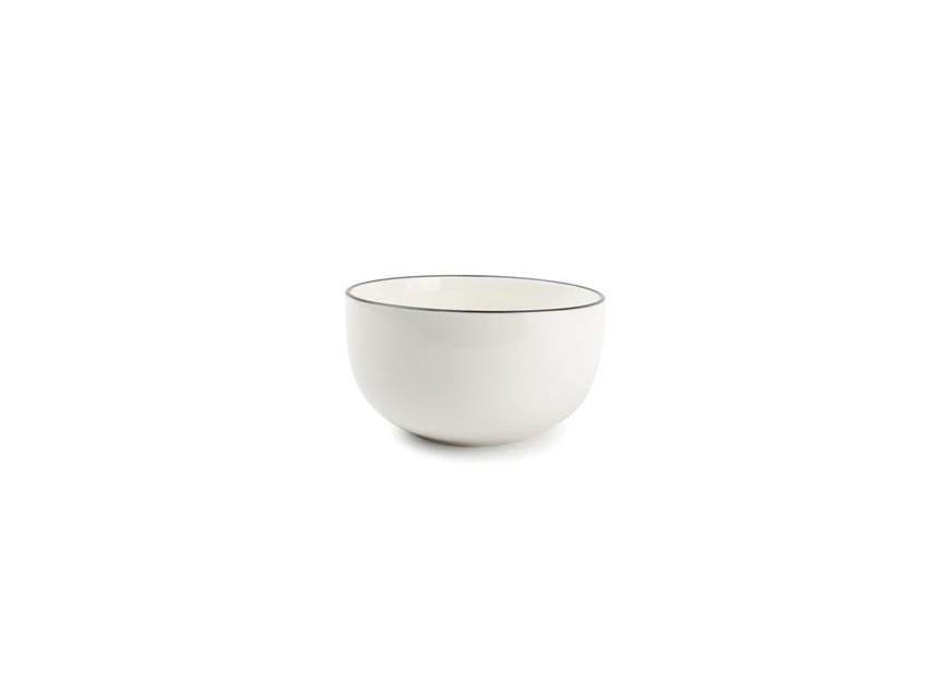 850010 studio base s&p wit servies zwart randje new china bone salt and pepper kom Ø14