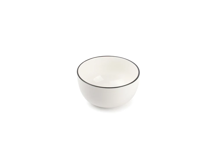 850010 kom Ø14 s&p wit servies zwart randje new china bone studio base salt and pepper