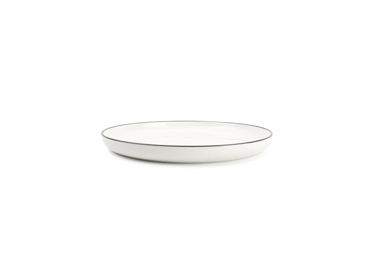 850000 Ø19 s&p wit servies zwart randje new china bone plat bord studio base salt and pepper