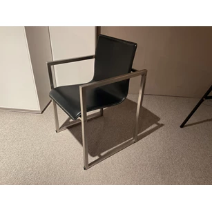 Armstoel Robloc Inox leder zwart Joli