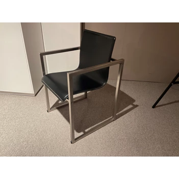 Armstoel Robloc Inox leder zwart Joli