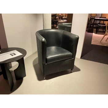 Bijzetzetel Tokyo Deluxe leder en loom zwart Vincent Sheppard