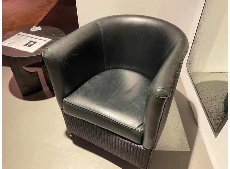 Binnenkant Bijzetzetel Tokyo Deluxe leder en loom zwart Vincent Sheppard