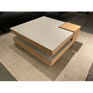 Salontafel Split keramiek light grey romp natural oak Karat