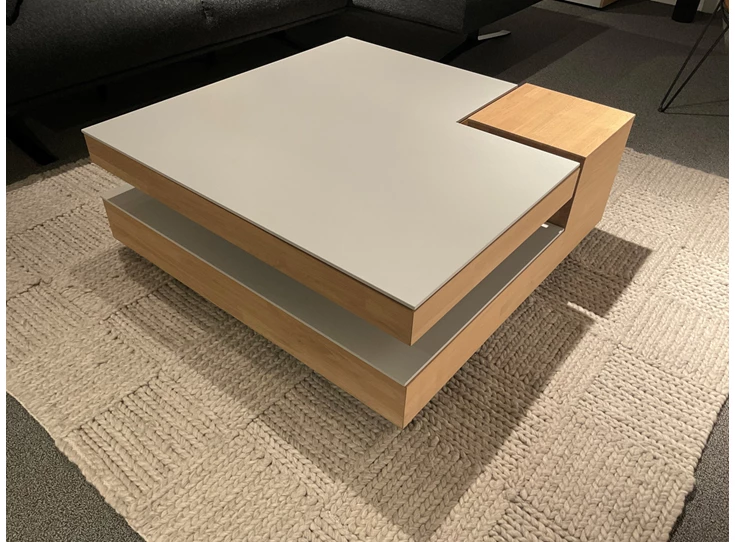 Salontafel Split keramiek light grey romp natural oak Karat
