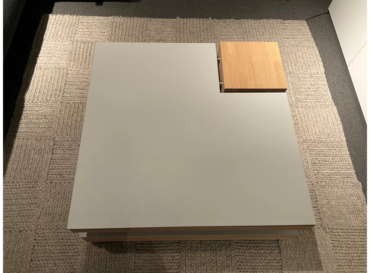 Bovenkant Salontafel Split keramiek light grey romp natural oak Karat