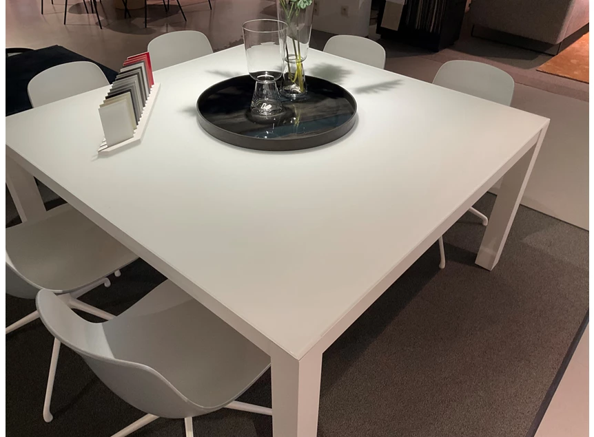 Bovenkant Vierkante tafel T mat glas wit Karat