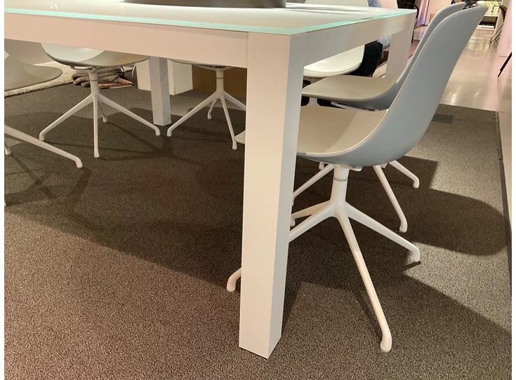 Onderstel Vierkante tafel T mat glas wit Karat