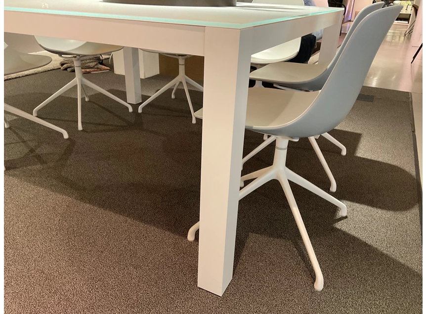 Onderstel Vierkante tafel T mat glas wit Karat