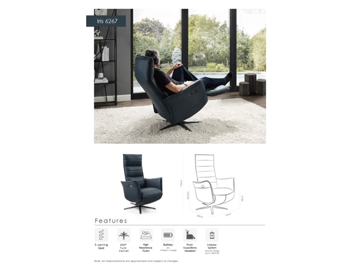 relaxzetel Iris 6267 leder B961 Ocean technische fiche Iris.png