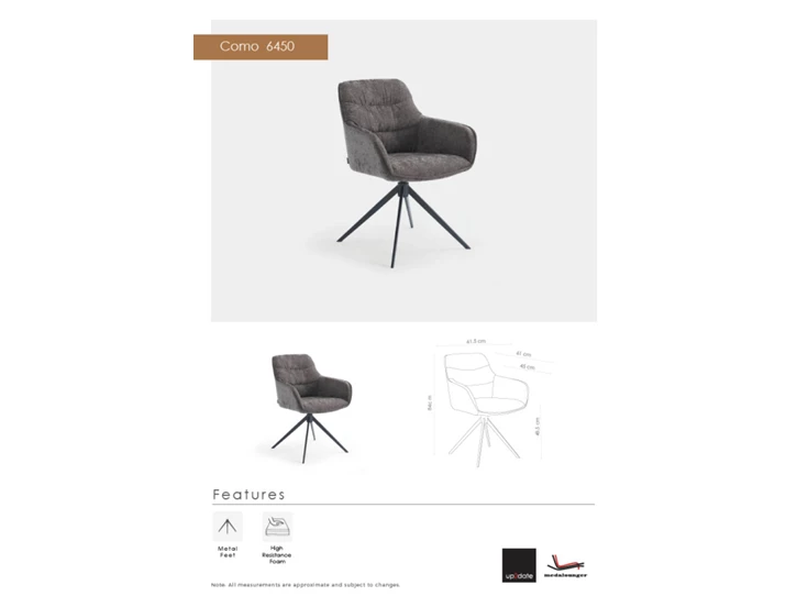Armstoel Como 6450-DC-Oxford technische fiche
