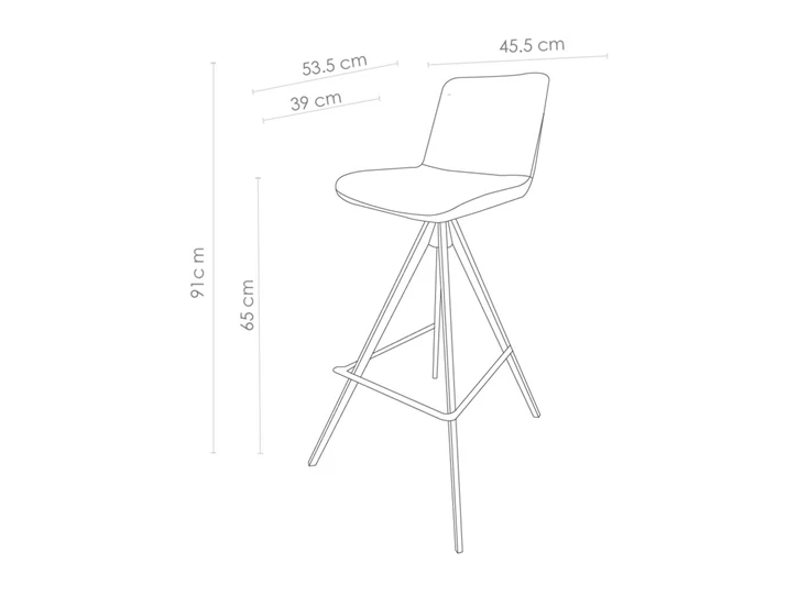 Universal afmetingen barstoel 65cm