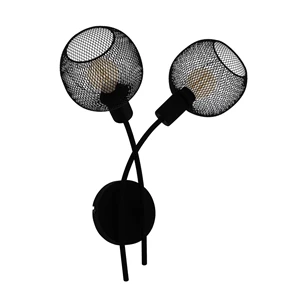 43375 wandlamp wrington zwart staal eglo draadstructuur industrieel e14 modern 2 lichtbronnen