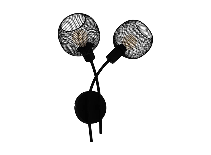 43375 wandlamp wrington zwart staal eglo draadstructuur industrieel e14 modern 2 lichtbronnen