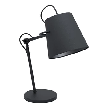 39866 staal tafellamp modern kap leeslamp granadillos bureaulamp eglo zwart textiel