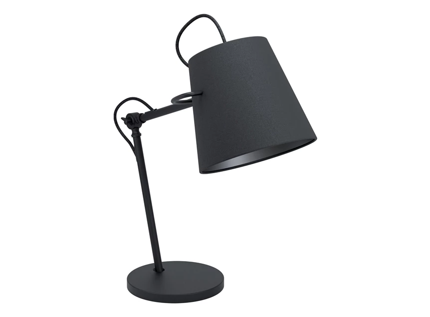 39866 staal tafellamp modern kap leeslamp granadillos bureaulamp eglo zwart textiel