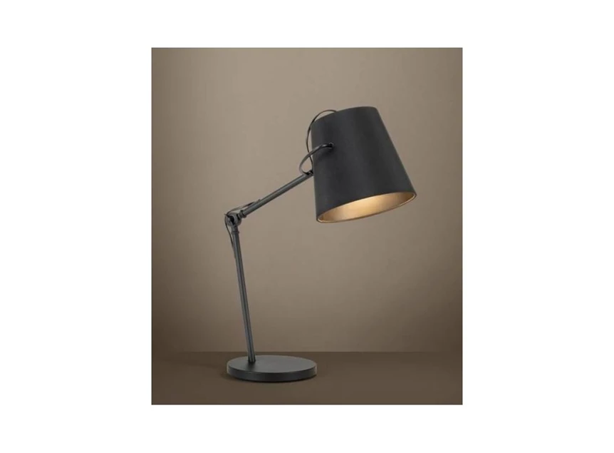 39866 staal bureaulamp eglo zwart textiel tafellamp modern kap leeslamp granadillos