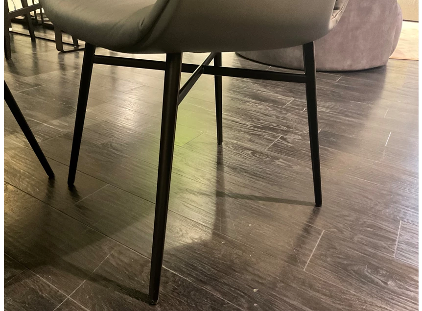 Onderstel Stoelen Dexter leder antraciet metalen poot Draenert