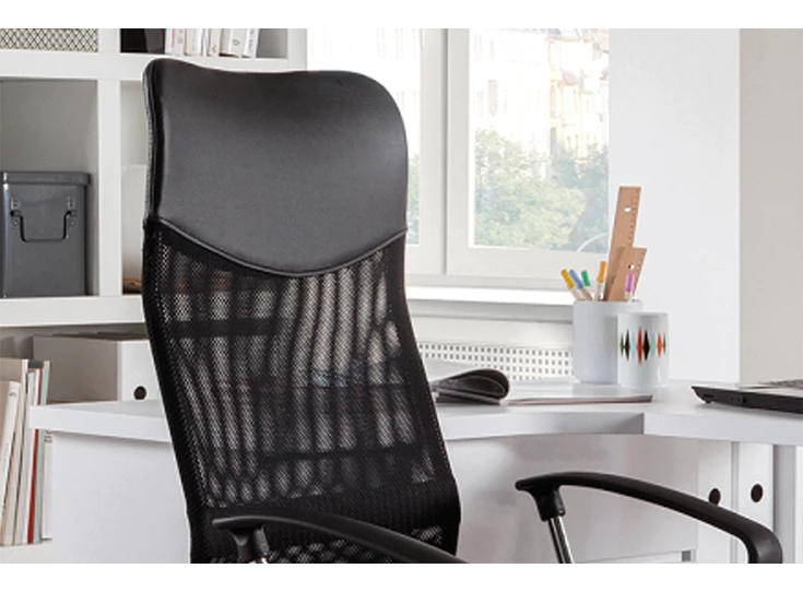 Rousseau 9715-107.80 bureaustoel max zwart sfeerbeeld detail rugleuning