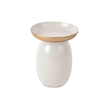Mila pillar candle holder- large- wit
