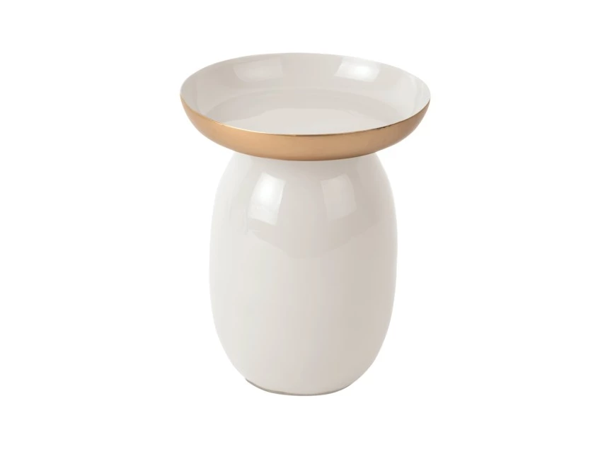 Mila pillar candle holder- large- wit