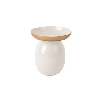 Mila pillar candle holder- small- wit