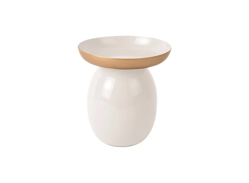 Mila pillar candle holder- small- wit