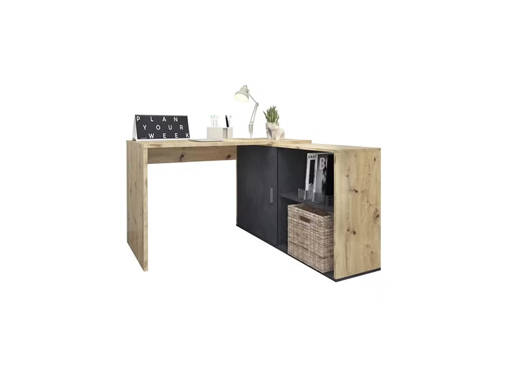 372-001 Valley bureu artisan eik-matera productfoto hoek met deco