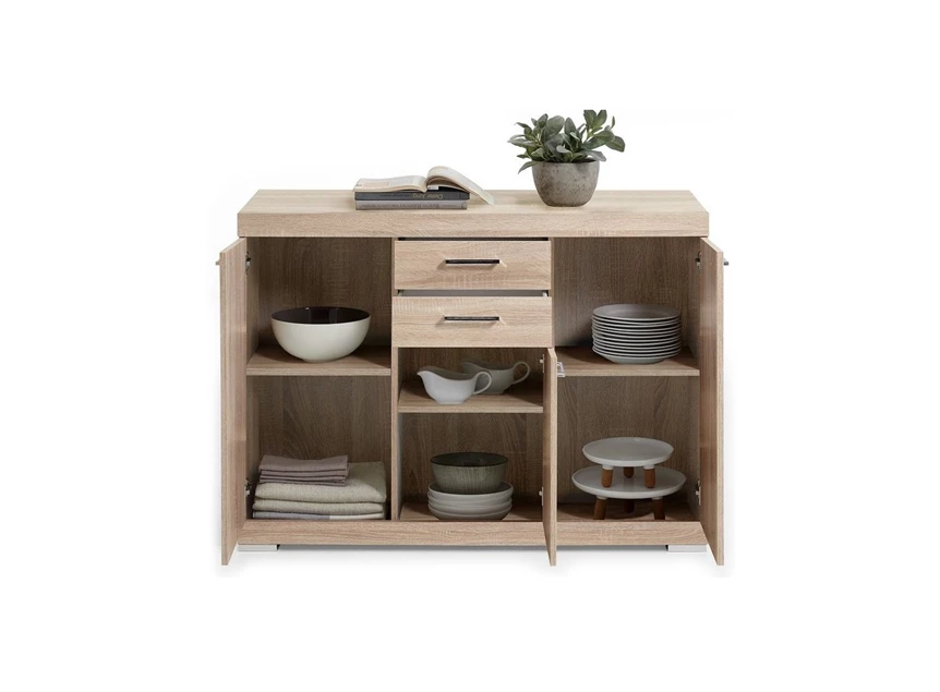 4020-303 XL Bristol 3 XL commode 3 deuren 2 laden eik productfoto recht deuren open