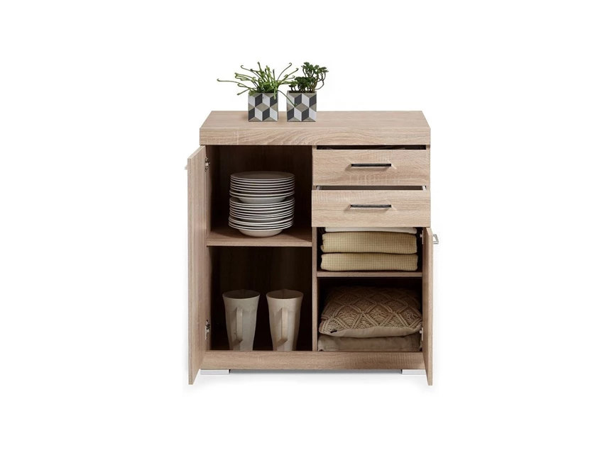 4020-202 XL Bristol 2 XL commode 2 deuren 2 laden eik productfoto recht open deuren