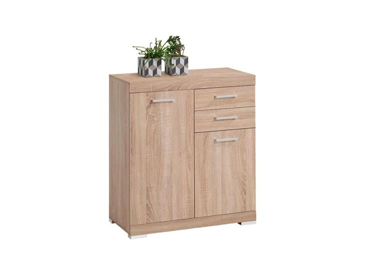 4020-002 Bristol 2 commode 2 deuren 2 laden eik productfoto schuin