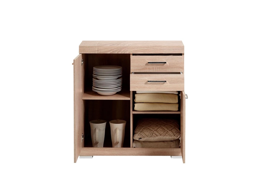 4020-002 Bristol 2 commode 2 deuren 2 laden eik productfoto recht deuren open