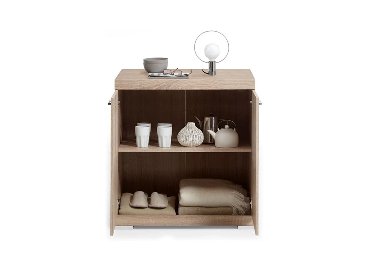 4020-001 Bristol 1 commode 2 deuren eik productfoto recht deuren open