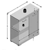 4020-001 Bristol 1 commode 2 deuren eik afmetingen