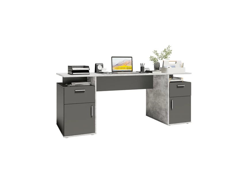 348-101 Levi 101 bureau antraciet productofoto schuin met deco