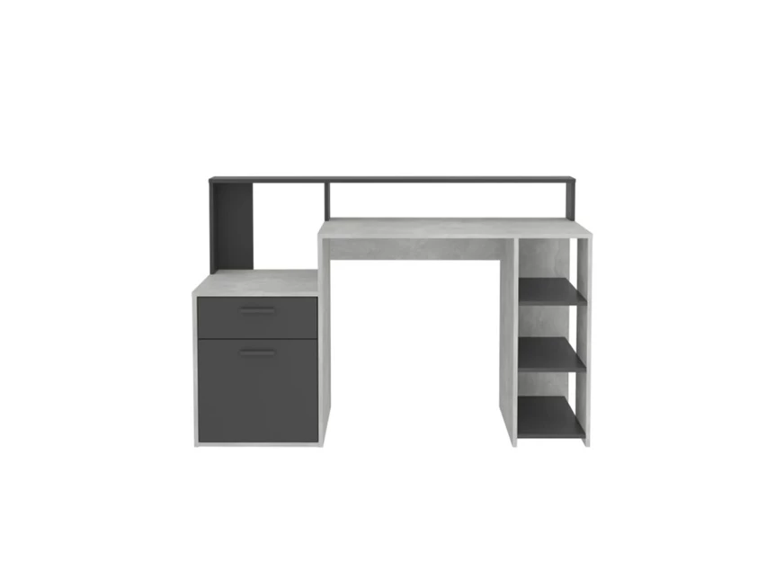 3006-001 Bolton bureau in kleur beton LA-anthrazit recht gesloten