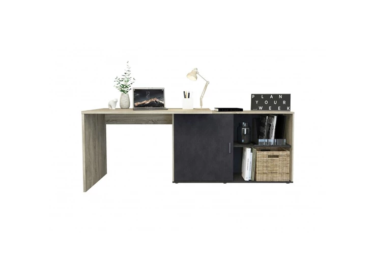 372-001 Valley bureau in kleur eiche nb-matera productfoto recht met deco