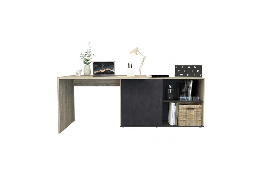 372-001 Valley bureau in kleur eiche nb-matera productfoto recht met deco