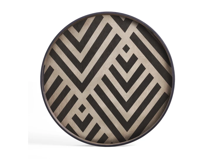 Dienblad Chevron Graphite Wooden Tray S 20932 Ethnicraft