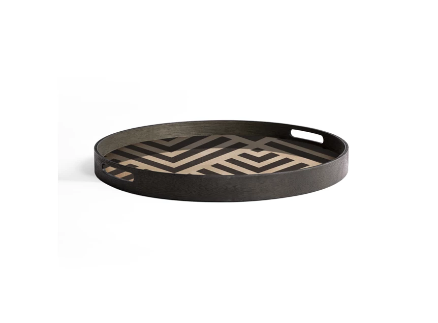 Liggend Dienblad Chevron Graphite Wooden Tray S 20932 Ethnicraft