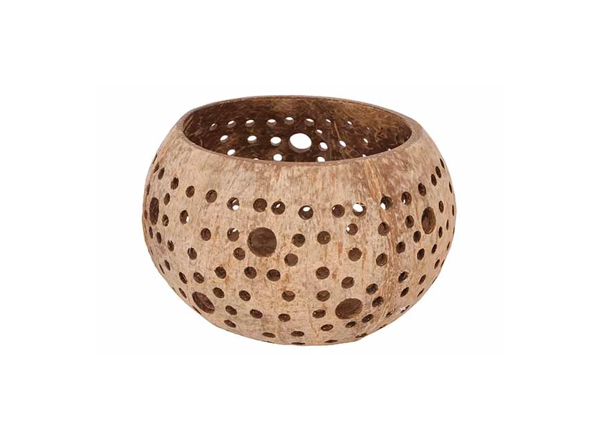 Kaarshouder Cocos- natuur- D12cm- Noya