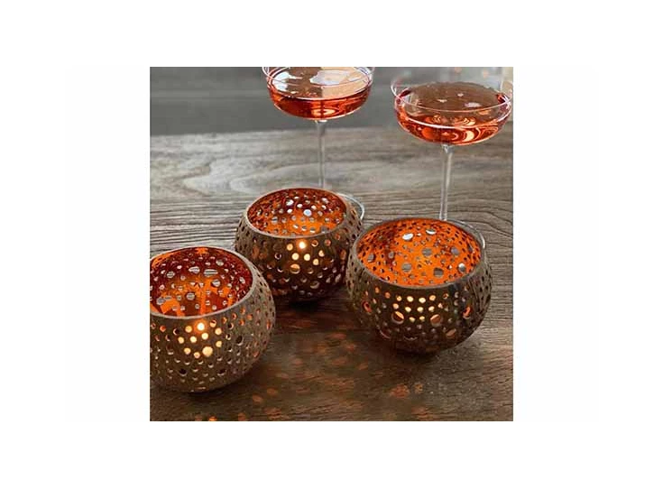 Kaarshouder Cocos- natuur- D12cm- Noya- sfeerbeeld