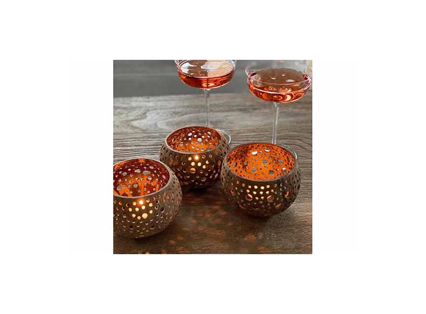 Kaarshouder Cocos- natuur- D12cm- Noya- sfeerbeeld
