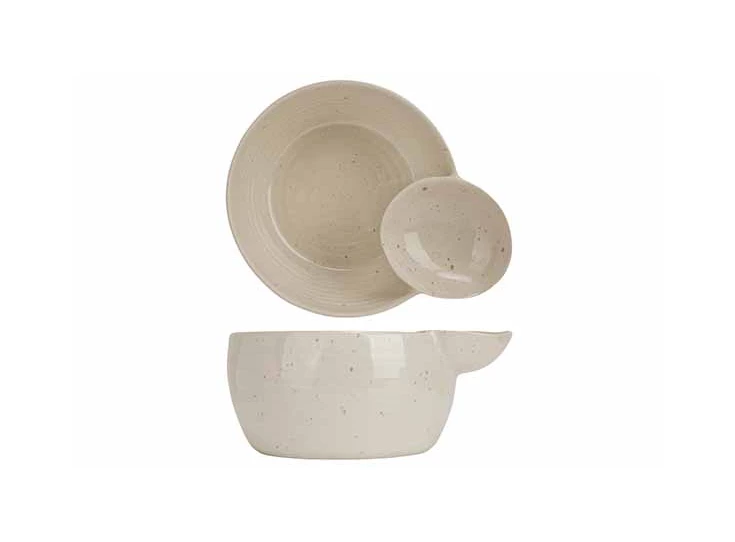 Amuse quartz kommetje met dip- D12-14,5xh6,5cm