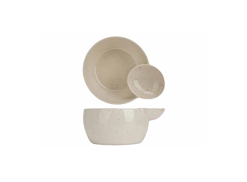 Amuse quartz kommetje met dip- D12-14,5xh6,5cm