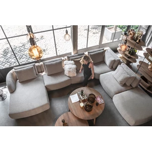 Hoeksalon Medusa longchair rechte hoek stof Passe Partout