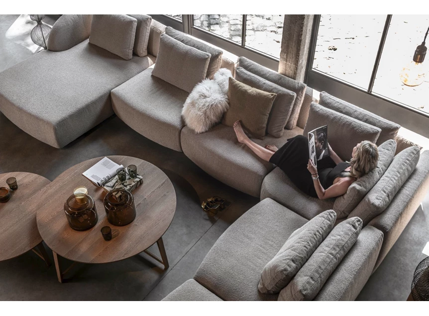 Bovenkant Hoeksalon Medusa longchair rechte hoek stof Passe Partout