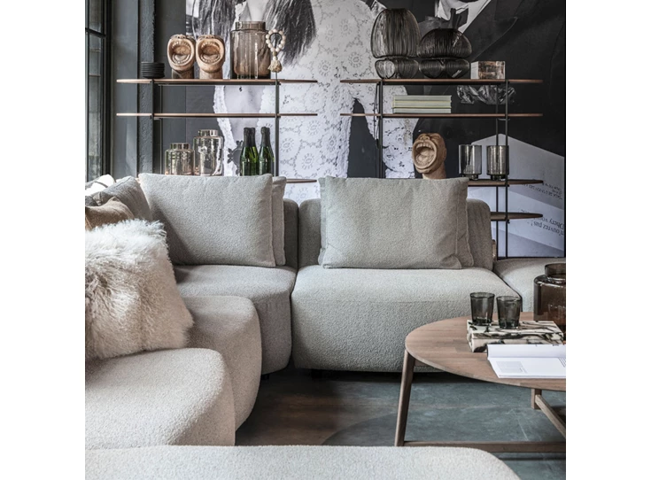 Detail Hoeksalon Medusa longchair rechte hoek stof Passe Partout